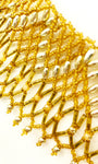 Intricate Cleopatra Style Gold Yellow Bead Fan Collar Necklace