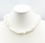 Cool Summer Fun White Puka Shell Necklace Vintage 18 Inches