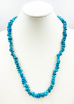 Chunky Faux Turquoise Necklace Dyed Howlite Stone