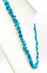 Chunky Faux Turquoise Necklace Dyed Howlite Stone