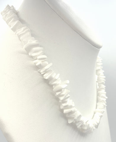 Cool Summer Fun White Puka Shell Necklace Vintage 18 Inches