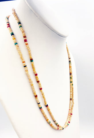 Evocative Multi-Color Super-Long Seed Bead Earth Tones Necklace