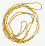 Delicate Gold Super-Long Small Tube Seed Bead Necklace