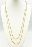 Delicate Gold Super-Long Small Tube Seed Bead Necklace