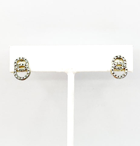 Prime Art & Jewel Interlocking Circles Diamond Sterling Drop Earrings