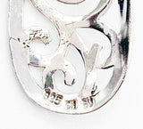 Sweet Curling Openwork Sterling Teardrop Shaped Dangle Earrings