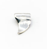 Smooth Claw Tooth Pendant Sleek Silver Tone Metal