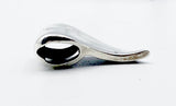Smooth Claw Tooth Pendant Sleek Silver Tone Metal