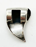 Smooth Claw Tooth Pendant Sleek Silver Tone Metal