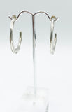 Sleek Semi-Circle Post Earrings of Silver-Tone Metal