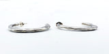 Sleek Semi-Circle Post Earrings of Silver-Tone Metal