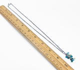 Delicate Forest Glass Bead Cascade on Sterling Silver Flattened Link Necklace