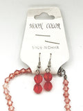 Cheerful Red Crackle Bead Necklace Earrings Set Fun!
