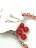 Cheerful Red Crackle Bead Necklace Earrings Set Fun!