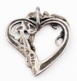 Beloved Sterling Heart and Flowers Small Pendant by Shubes Manufacturing with Bee Hallmark