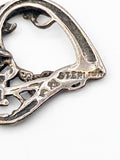 Beloved Sterling Heart and Flowers Small Pendant by Shubes Manufacturing with Bee Hallmark