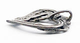 Beloved Sterling Heart and Flowers Small Pendant by Shubes Manufacturing with Bee Hallmark