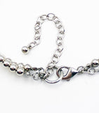 Twilight Colors of Grey Black White and Silver Double-Strand Plastic Chunky Bead Statement Necklace