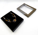 Delectable Tiger's Eye Necklace with Dangle Earrings Jewelry Set New In Box