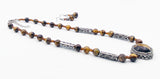 Delectable Tiger's Eye Necklace with Dangle Earrings Jewelry Set New In Box