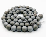 Gray Silver Natural Druzy Geode Agate 14 mm Round Spacer Beads 28 Bead Strand