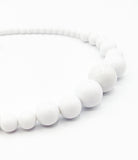 Crisp White Graduated Bead Necklace and Earrings Jewelry Set NEW by SOPHIA COLLECTION