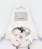 Crisp White Graduated Bead Necklace and Earrings Jewelry Set NEW by SOPHIA COLLECTION