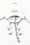 Crisp White Graduated Bead Necklace and Earrings Jewelry Set NEW by SOPHIA COLLECTION
