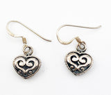 Little Sweet Hearts Openwork Dangle Earrings 925 French Hooks