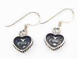 Little Sweet Hearts Openwork Dangle Earrings 925 French Hooks