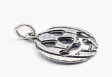 Fun Jack-o-Lantern Halloween Pendant of Silver-tone Metal
