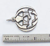 Fun Jack-o-Lantern Halloween Pendant of Silver-tone Metal