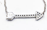 Sleek Sterling CZ Arrow Sparkling Pendant Necklace