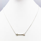 Sleek Sterling CZ Arrow Sparkling Pendant Necklace