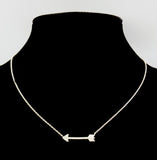 Sleek Sterling CZ Arrow Sparkling Pendant Necklace