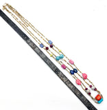 Colorful CHICO'S Natural and Faux Stones Freshwater Pearls and Beads Double-Strand Necklace