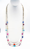 Colorful CHICO'S Natural and Faux Stones Freshwater Pearls and Beads Double-Strand Necklace