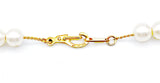 Sturdy Glowing Faux Pearl Necklace strung on Gold-Tone Metal Chain with Patented Clasp