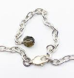 Cheery Chunky Faceted Yellow Beads on Silver Tone Chain Spring Summer Vintage Necklace