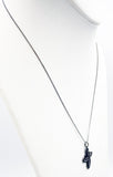 Ornate Sterling Silver Filigree Cross on a Silver Tone Metal MONET S Chain Patented Clasp