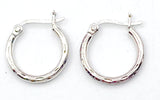 Classic Sterling Textured Medium Size Hoop Earrings made in Thailand