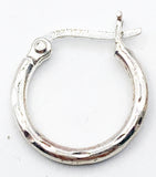 Classic Sterling Textured Medium Size Hoop Earrings made in Thailand