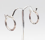 Classic Sterling Textured Medium Size Hoop Earrings made in Thailand