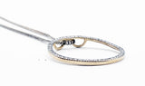 Sturdy Minimalist PRIME ART & JEWEL Infinity Circle Pendant of Sterling Silver with Diamond on SHB SilverTone Chain Eyeglasses Holder