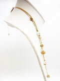 Romantic AVENUE Four Strand Necklace of Faux Pearls and GoldTone Beads