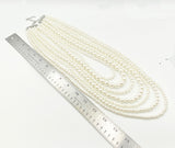 Luscious Seven Strand Cascading Faux Pearl Necklace