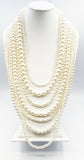 Luscious Seven Strand Cascading Faux Pearl Necklace