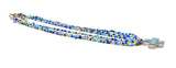 Spiritual Triple Strand Beaded Necklace with Greek Cross