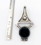 Intriguing Black Onyx and Sterling Pendant