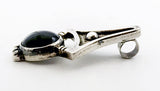 Intriguing Black Onyx and Sterling Pendant